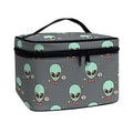 Cute Alien With Bow Tie Print Travel Makeup Bag