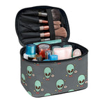 Cute Alien With Bow Tie Print Travel Makeup Bag