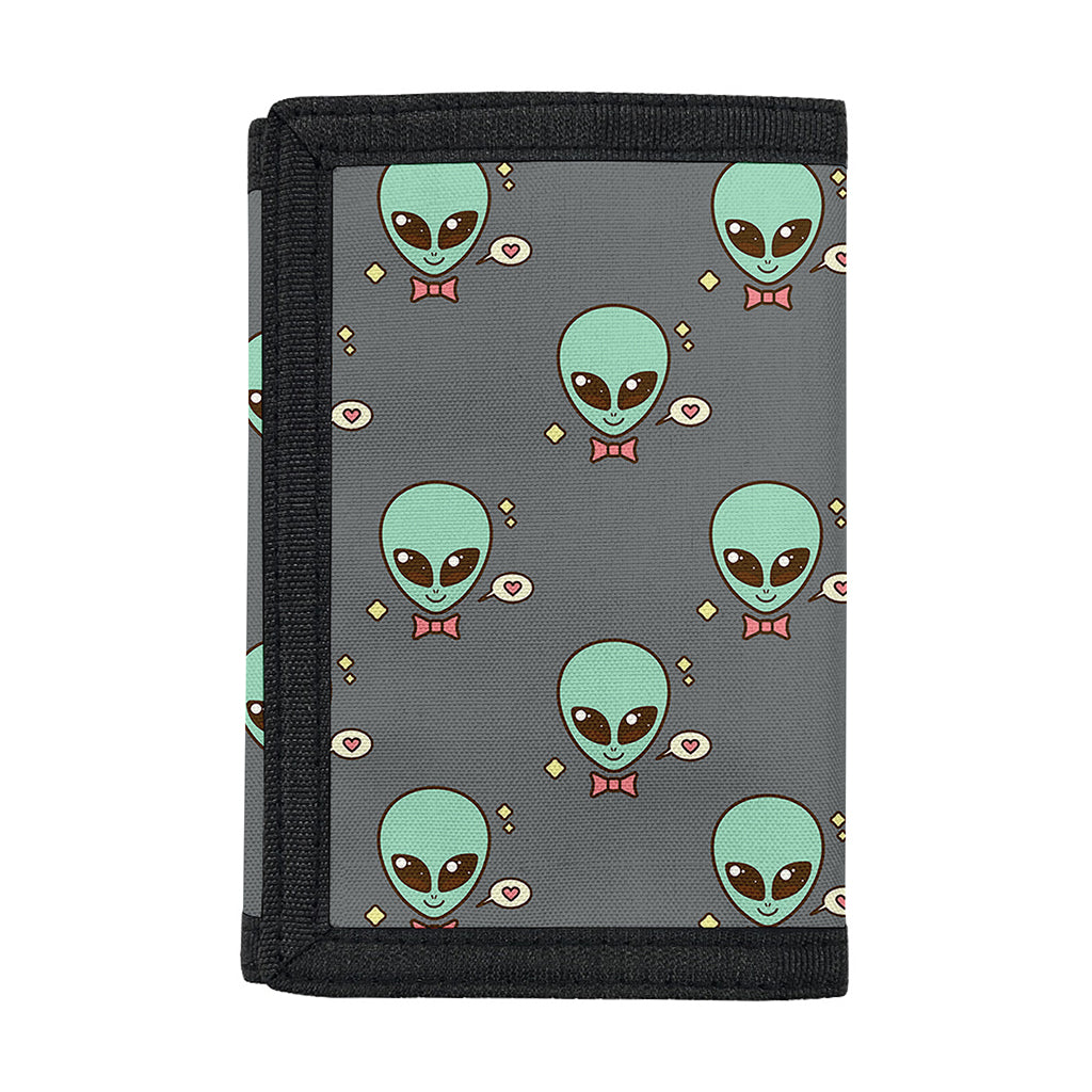 Cute Alien With Bow Tie Print Trifold Wallet