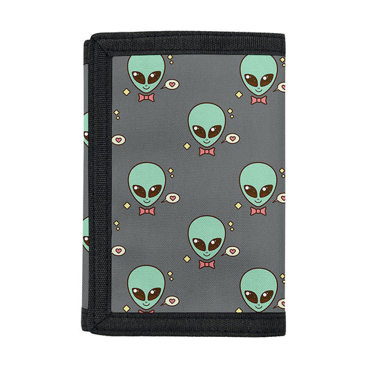 Cute Alien With Bow Tie Print Trifold Wallet