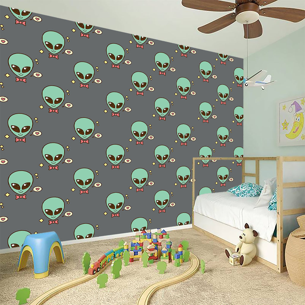 Cute Alien With Bow Tie Print Wall Sticker