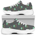 Cute Alien With Bow Tie Print White Chunky Shoes