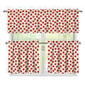 Cute Apple Pattern Print 3 Piece Kitchen Curtains