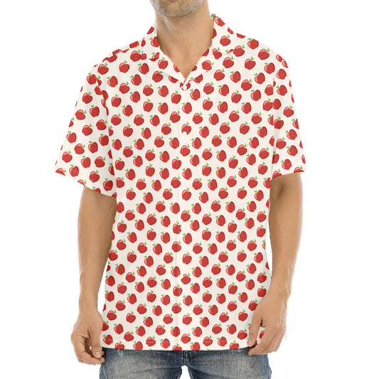Cute Apple Pattern Print Aloha Shirt