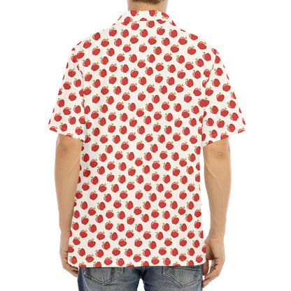 Cute Apple Pattern Print Aloha Shirt