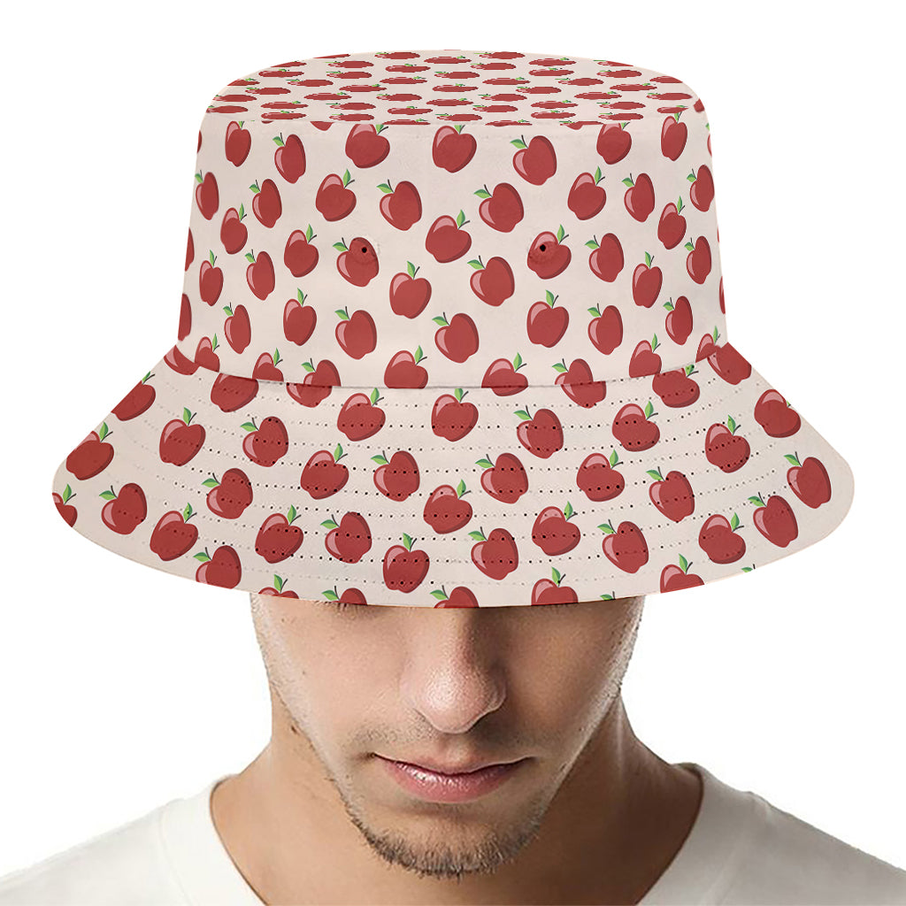 Cute Apple Pattern Print Bucket Hat
