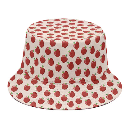 Cute Apple Pattern Print Bucket Hat