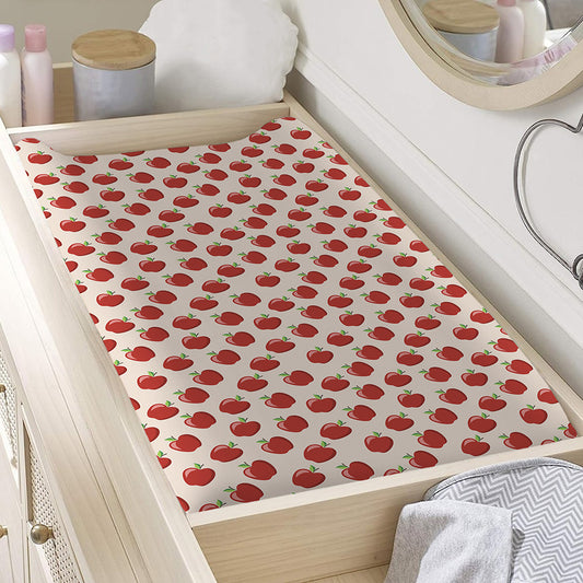 Cute Apple Pattern Print Changing Pad Cover