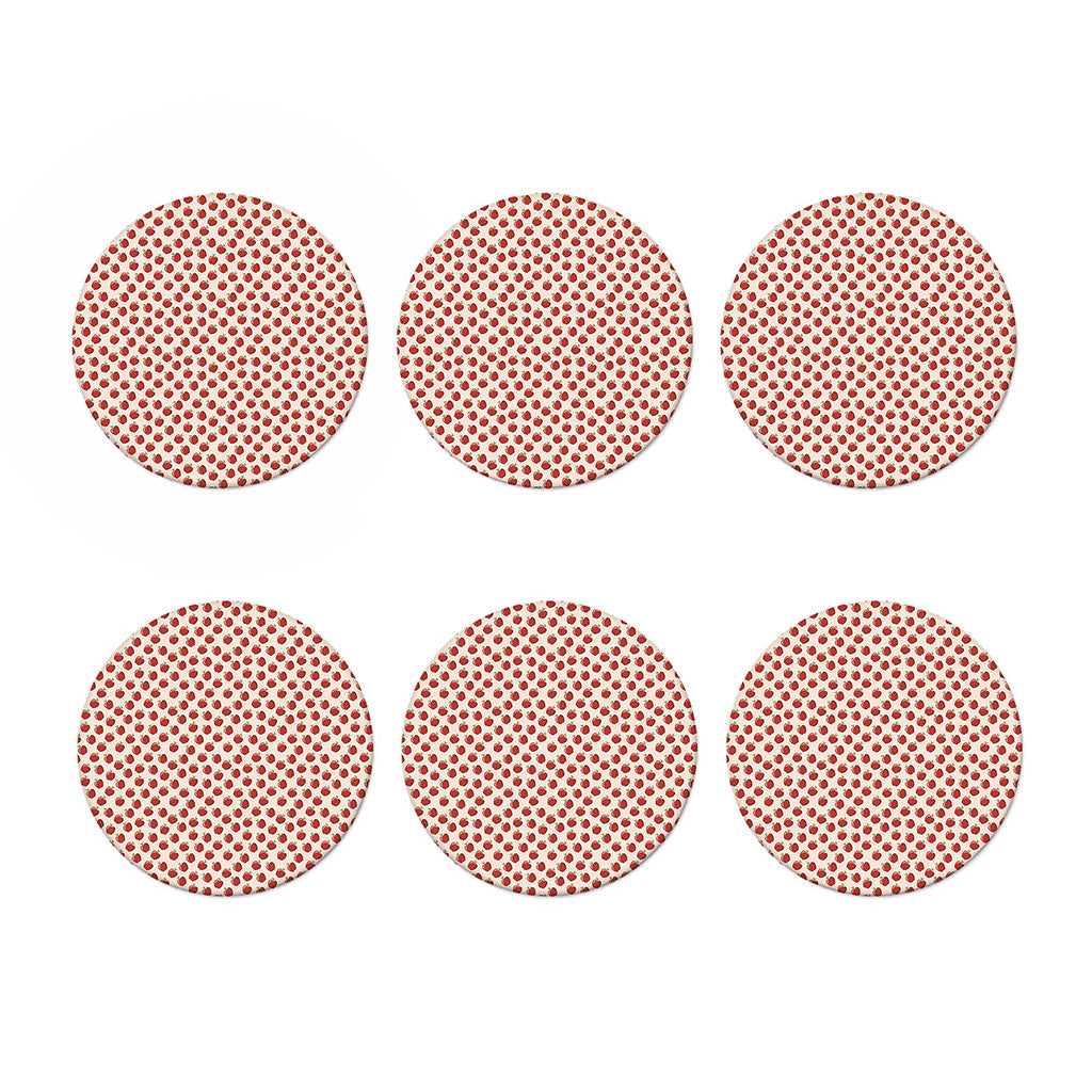 Cute Apple Pattern Print Coaster Set