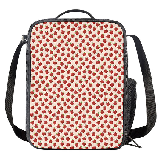 Cute Apple Pattern Print Crossbody Lunch Bag