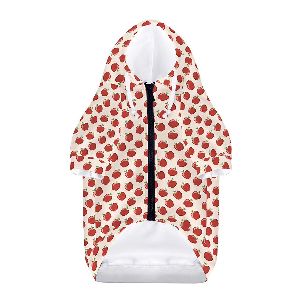 Cute Apple Pattern Print Dog Zip Up Hoodie