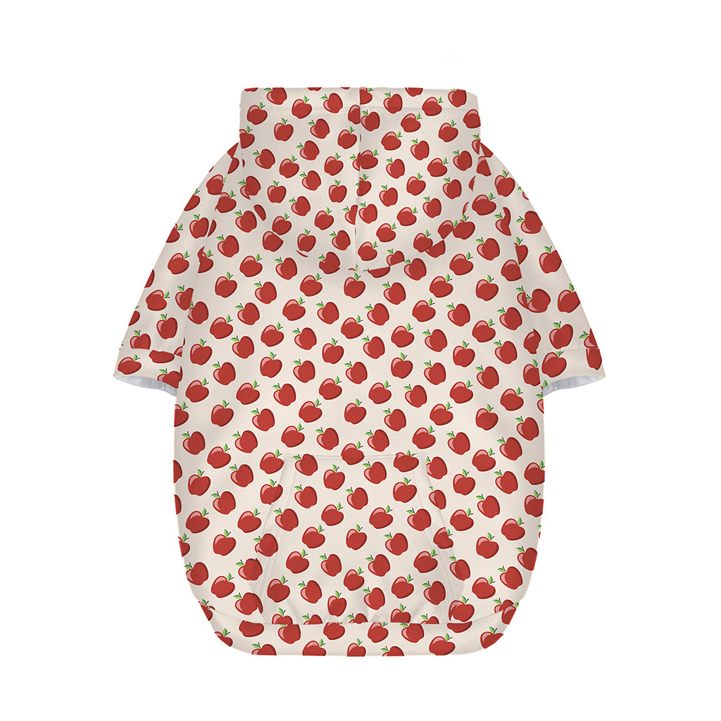 Cute Apple Pattern Print Dog Zip Up Hoodie
