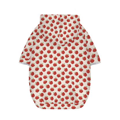 Cute Apple Pattern Print Dog Zip Up Hoodie