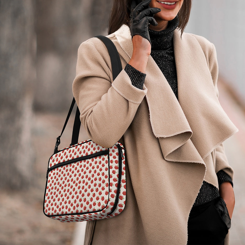 Cute Apple Pattern Print Double Strap Bible Bag