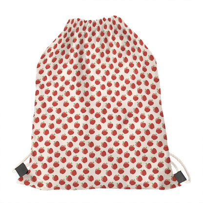 Cute Apple Pattern Print Drawstring Bag
