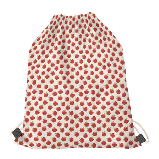 Cute Apple Pattern Print Drawstring Bag