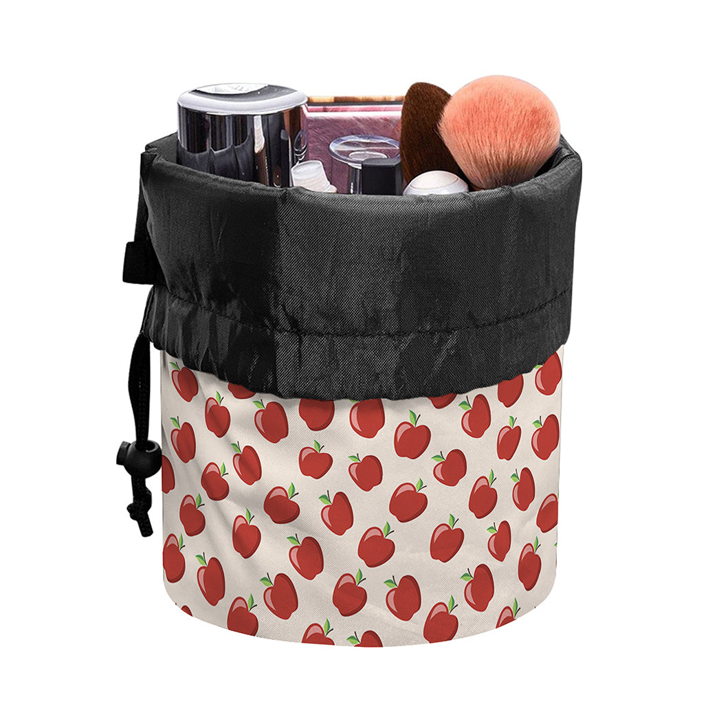 Cute Apple Pattern Print Drawstring Makeup Bag