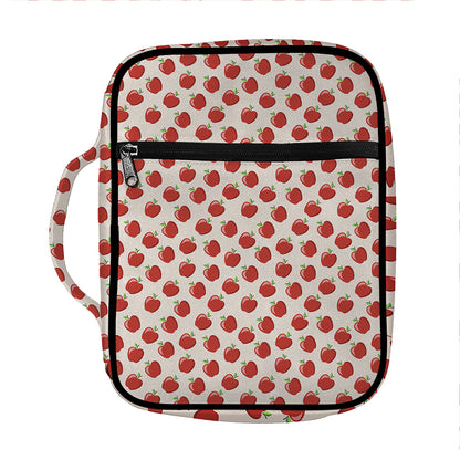 Cute Apple Pattern Print Front Pocket Bible Bag