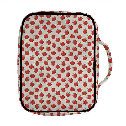 Cute Apple Pattern Print Front Pocket Bible Bag