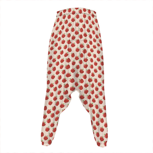 Cute Apple Pattern Print Hammer Pants