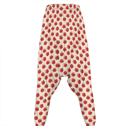 Cute Apple Pattern Print Hammer Pants