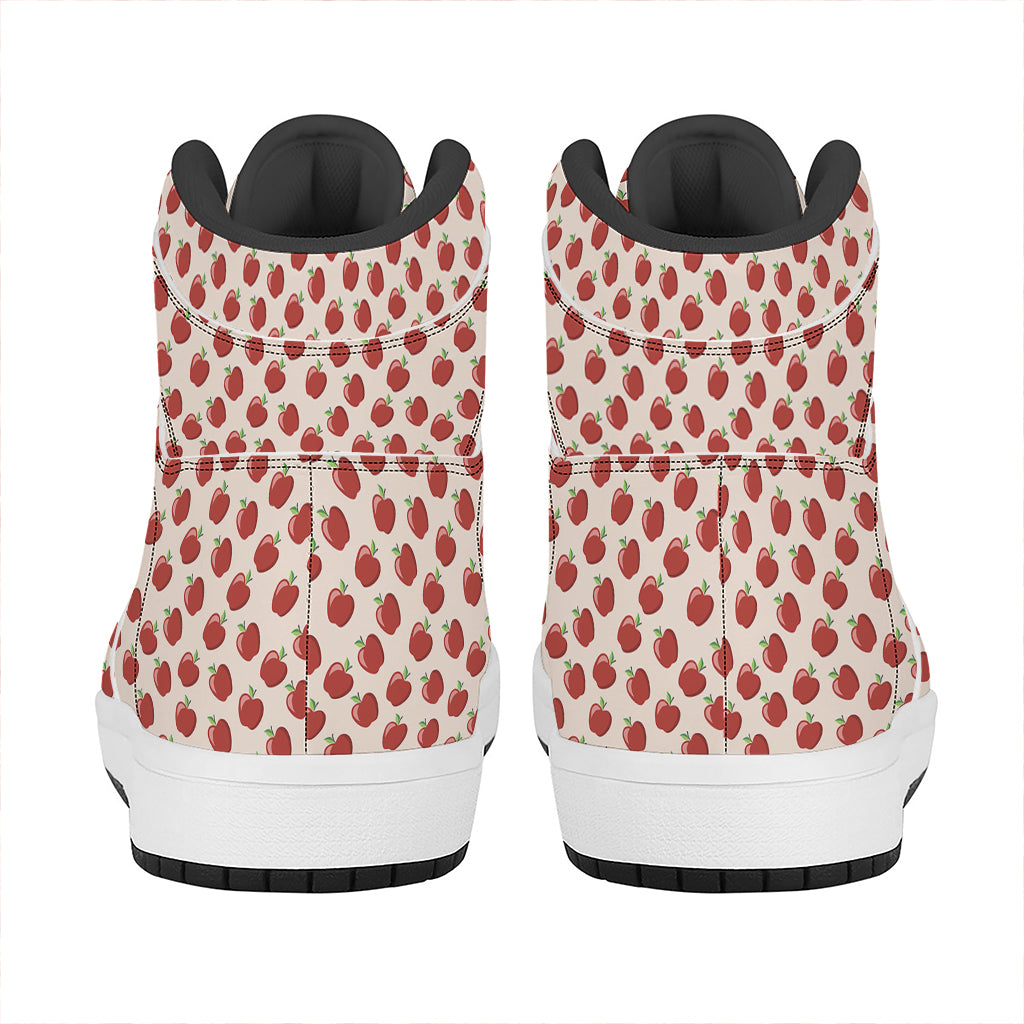 Cute Apple Pattern Print High Top Leather Sneakers