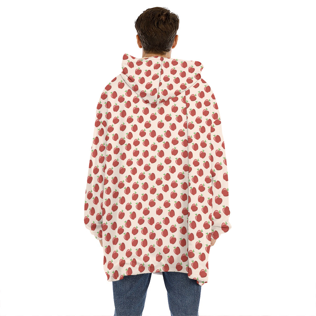 Cute Apple Pattern Print Hoodie Blanket