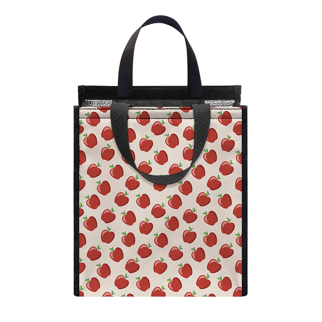 Cute Apple Pattern Print Insulated Lunch Tote