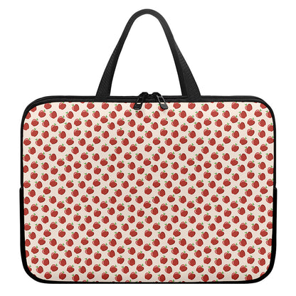 Cute Apple Pattern Print Laptop Sleeve With Handle