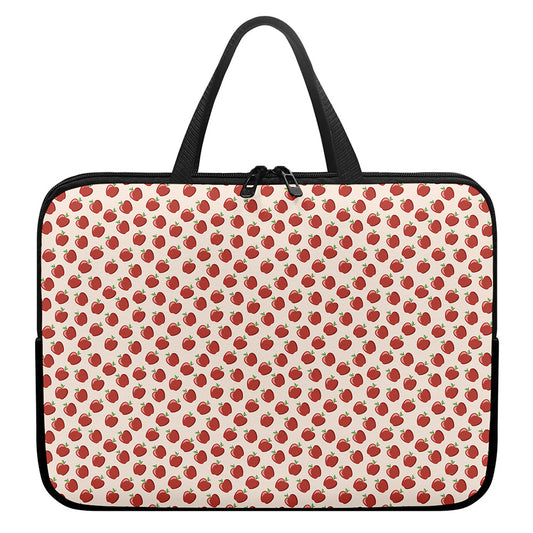 Cute Apple Pattern Print Laptop Sleeve With Handle