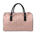 Cute Apple Pattern Print Leather Duffel Bag
