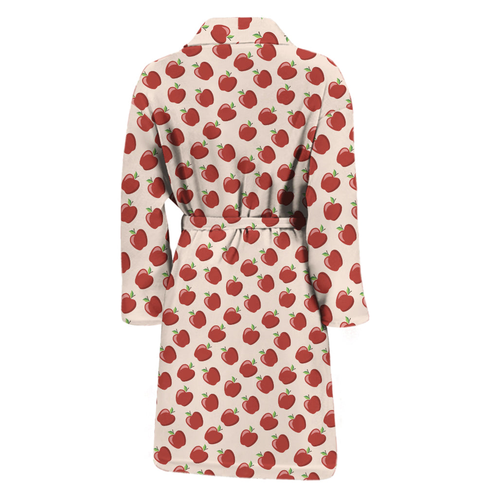 Cute Apple Pattern Print Men's Bathrobe