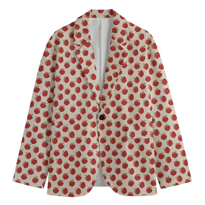 Cute Apple Pattern Print Men's Blazer
