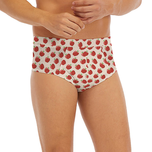 Cute Apple Pattern Print Men's Briefs