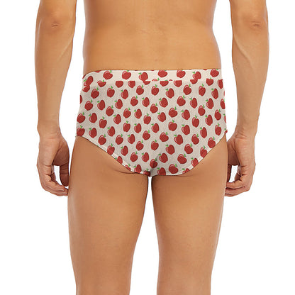 Cute Apple Pattern Print Men's Briefs