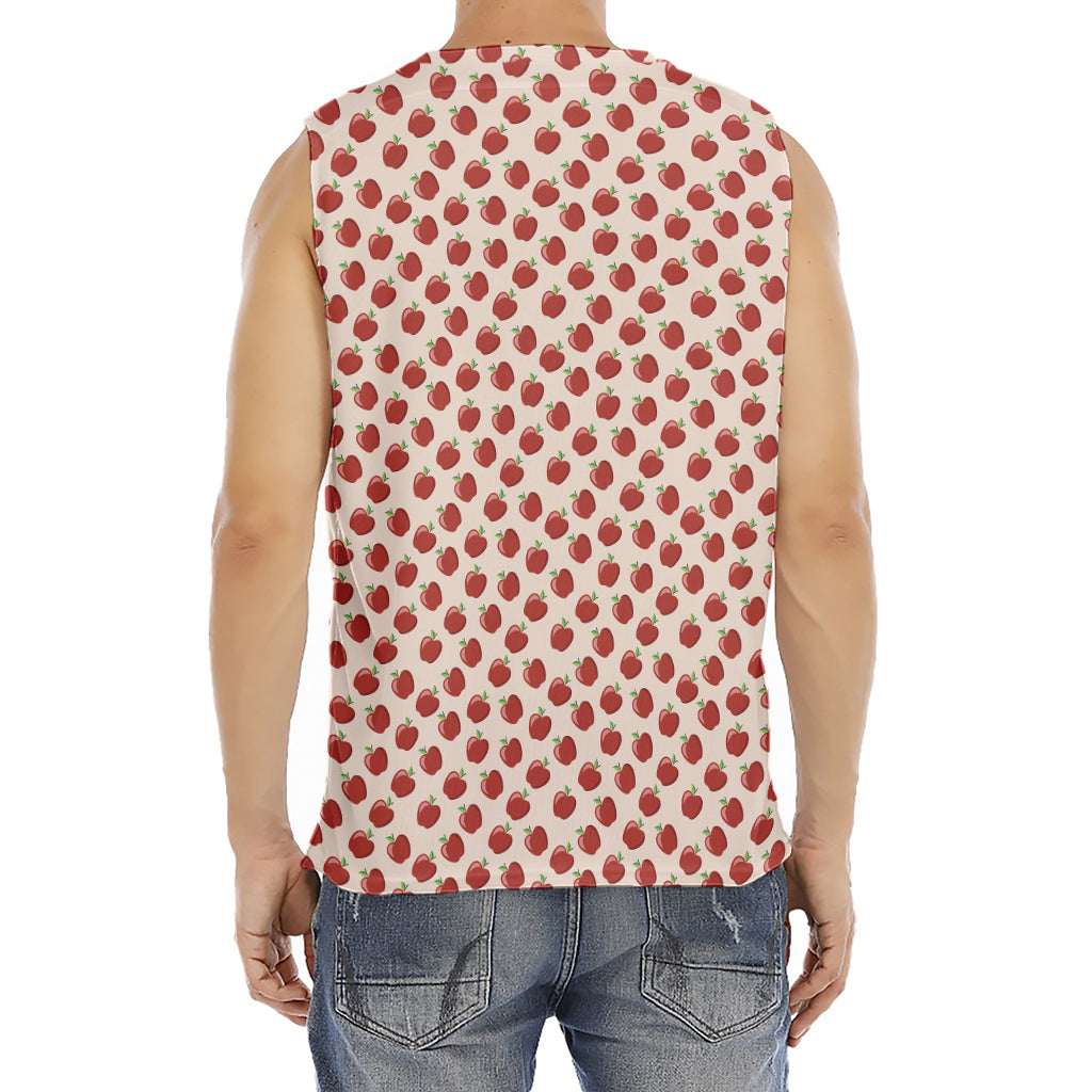 Cute Apple Pattern Print Men's Fitness Tank Top
