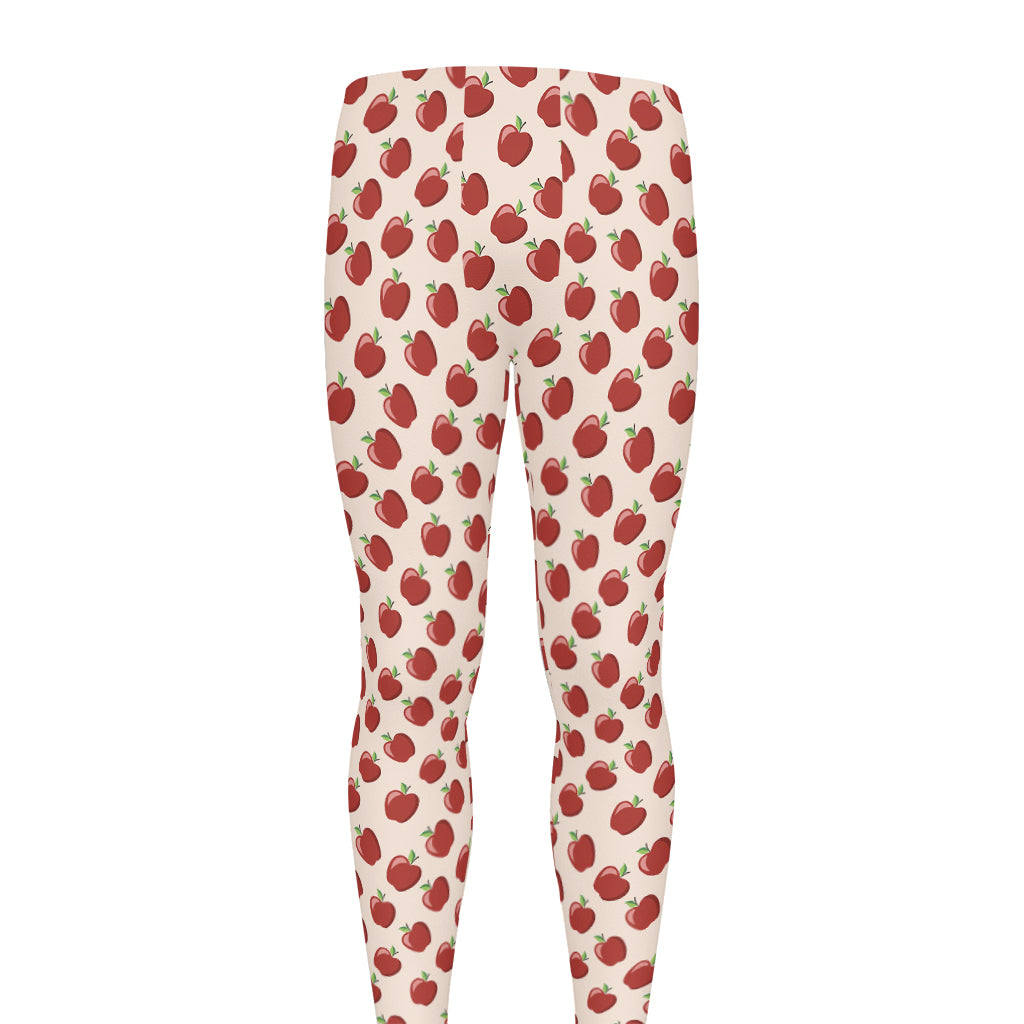 Cute Apple Pattern Print Men's leggings