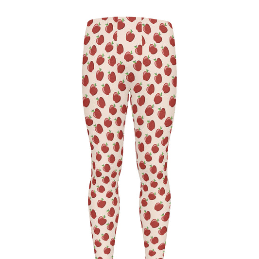 Cute Apple Pattern Print Men's leggings