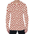 Cute Apple Pattern Print Men's Long Sleeve T-Shirt