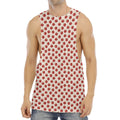 Cute Apple Pattern Print Men's Muscle Tank Top