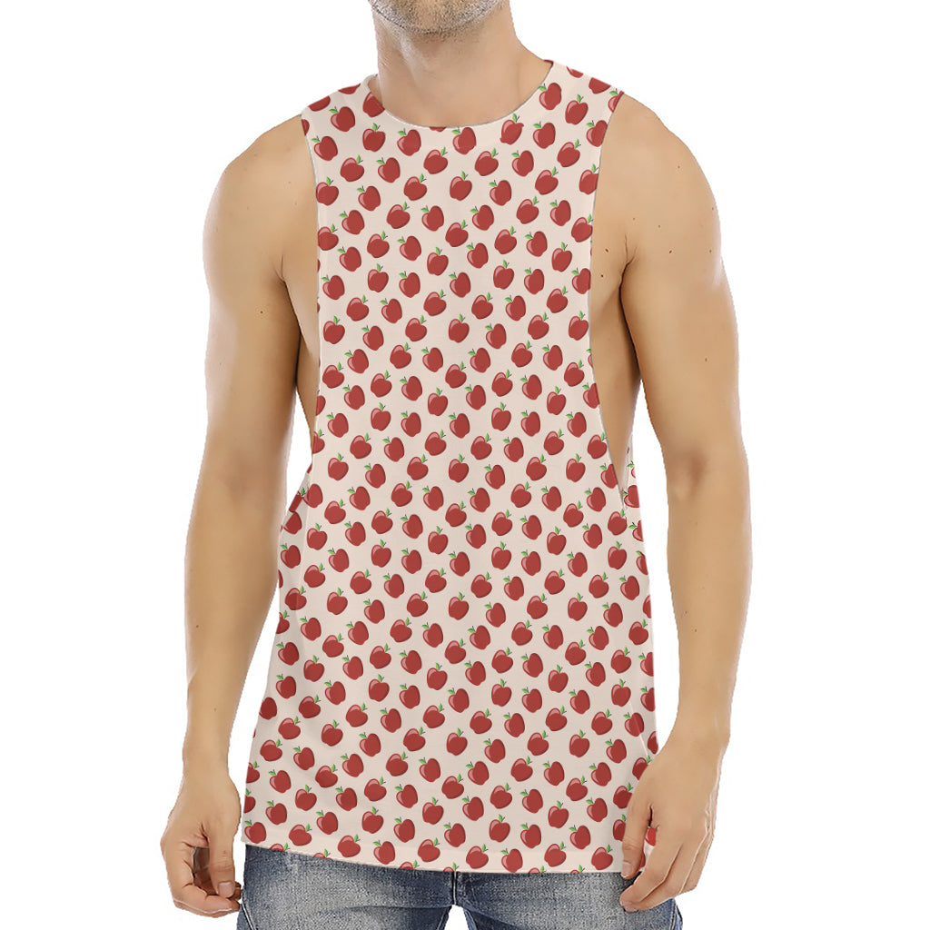 Cute Apple Pattern Print Men's Muscle Tank Top
