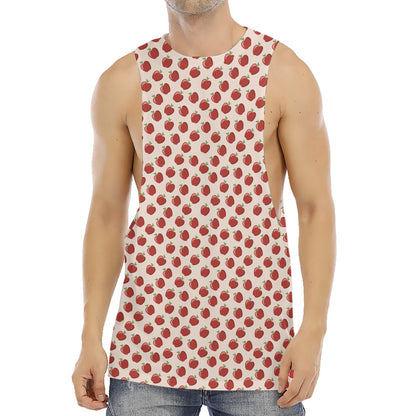 Cute Apple Pattern Print Men's Muscle Tank Top