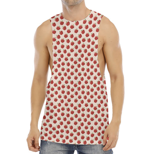 Cute Apple Pattern Print Men's Muscle Tank Top