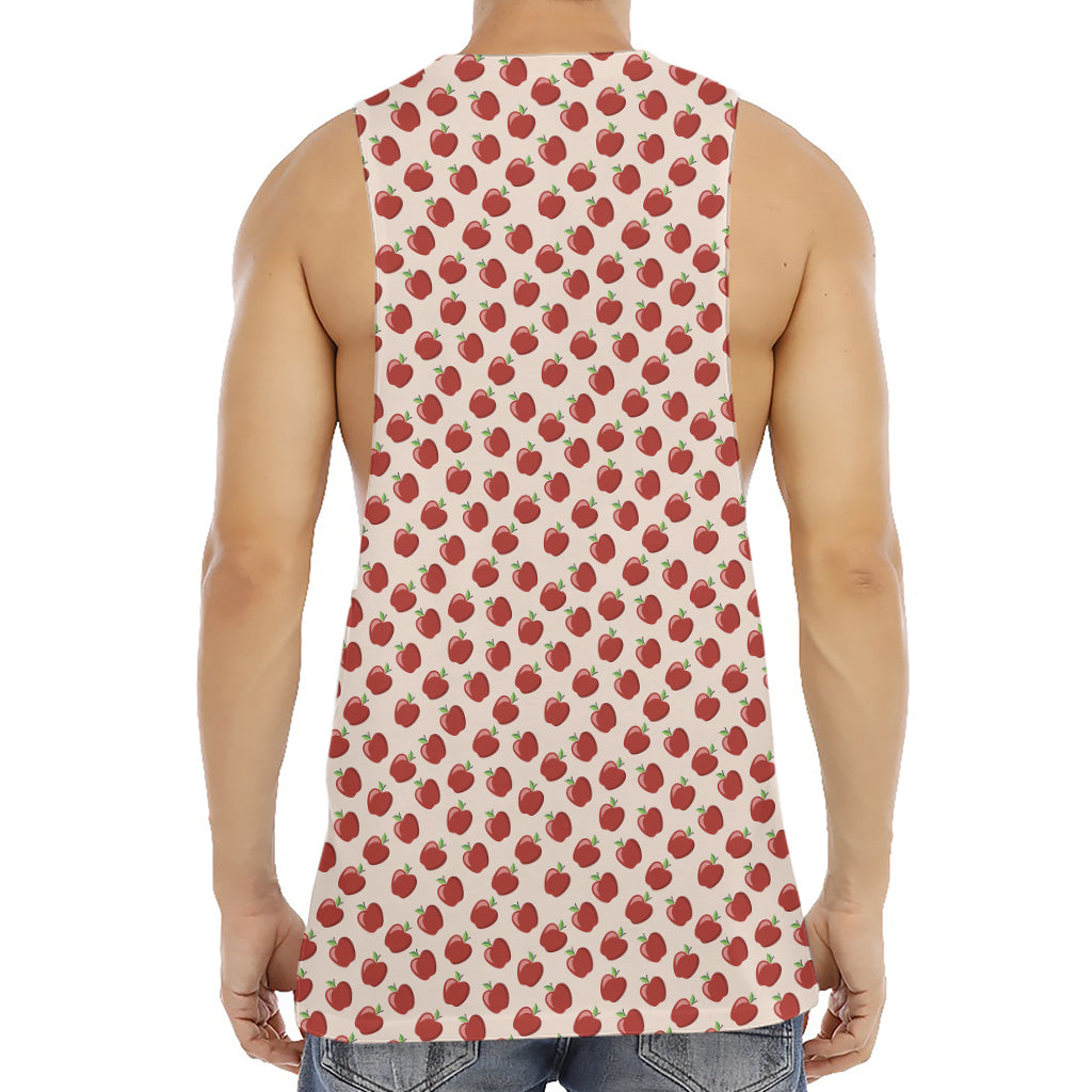 Cute Apple Pattern Print Men's Muscle Tank Top