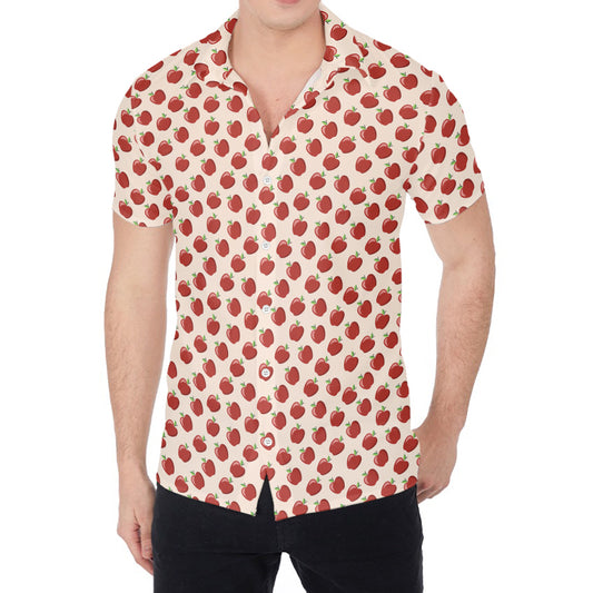 Cute Apple Pattern Print Men's Shirt