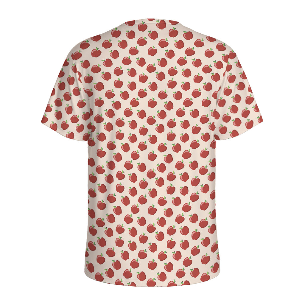 Cute Apple Pattern Print Men's Sports T-Shirt