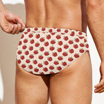 Cute Apple Pattern Print Men's Swim Briefs
