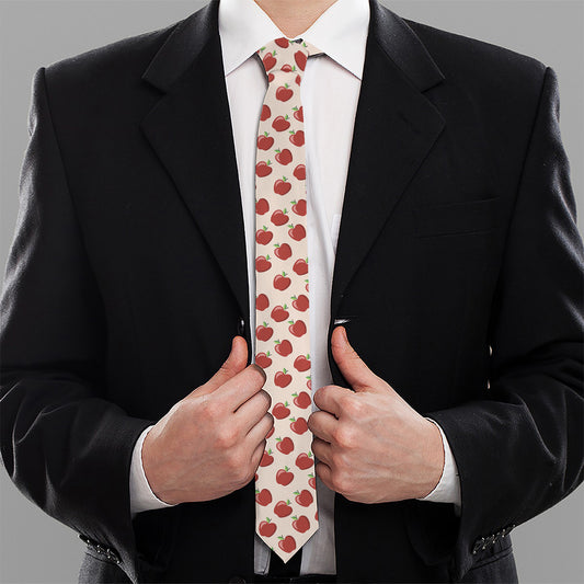 Cute Apple Pattern Print Necktie