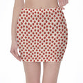 Cute Apple Pattern Print Pencil Mini Skirt