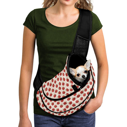 Cute Apple Pattern Print Pet Sling Carrier